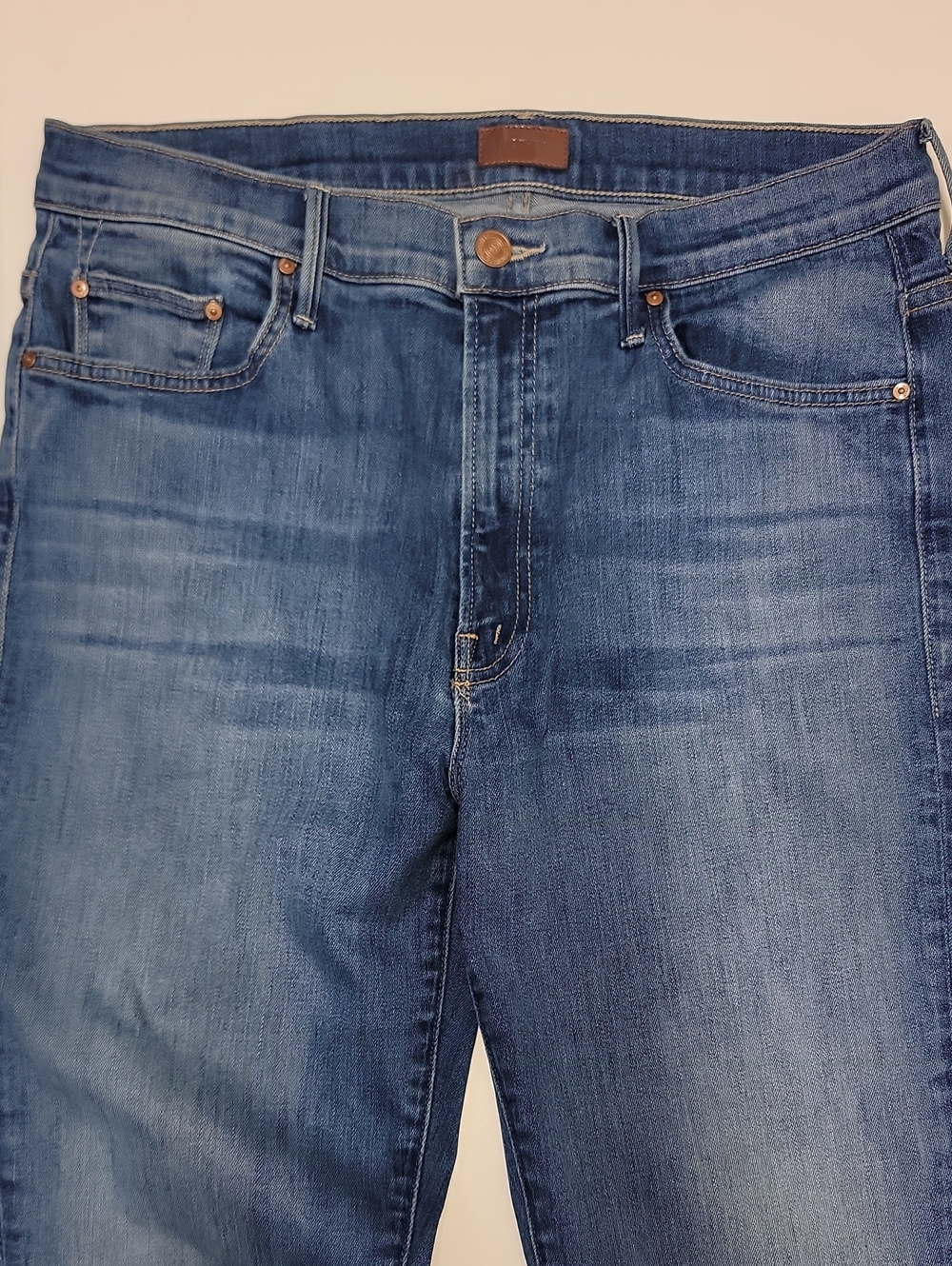 MOTHER Insider Flood Fray Sz 32 Wmns Medium Bkur Jeans Excellent Condition